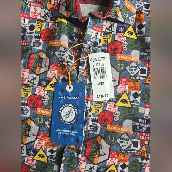 Men's A Fish Named Fred Shirt Medium - Picture 3 of 3